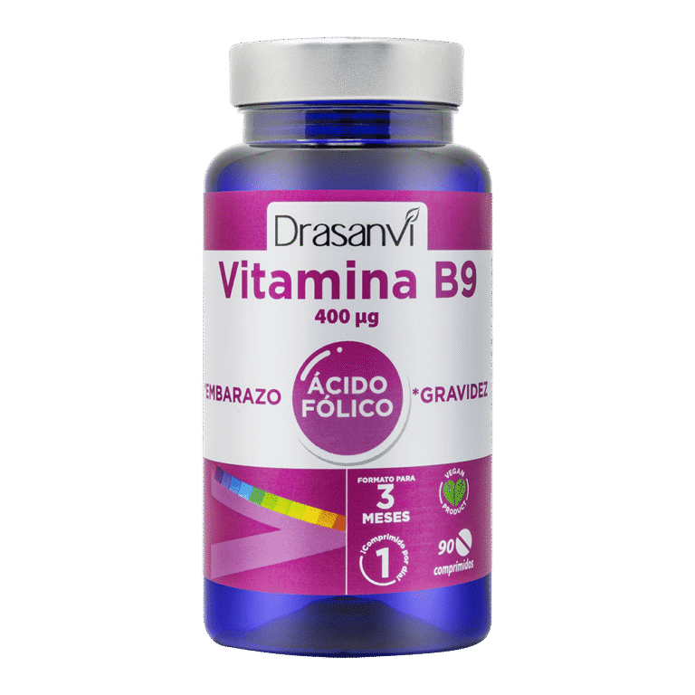 Vitamina B9 400 µg Ácido Fólico 90 Comprimidos Drasanvi