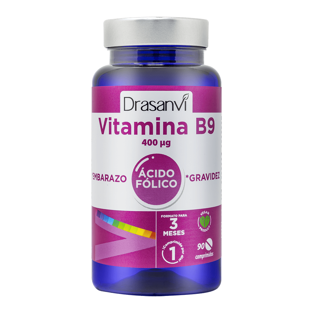 Vitamina B9 400 µg Ácido Fólico 90 Comprimidos Drasanvi