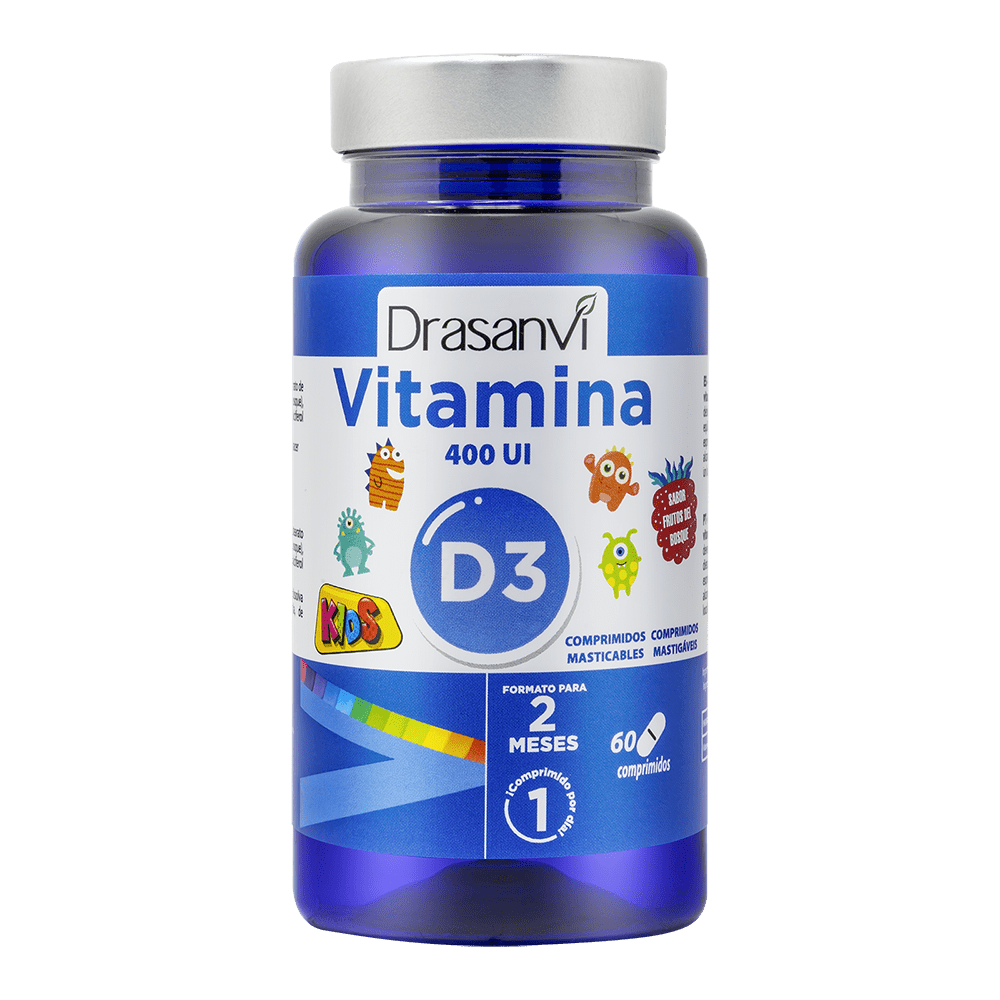 Vitamina D3 Kids 400 UI 60 Comprimidos Masticables Drasanvi