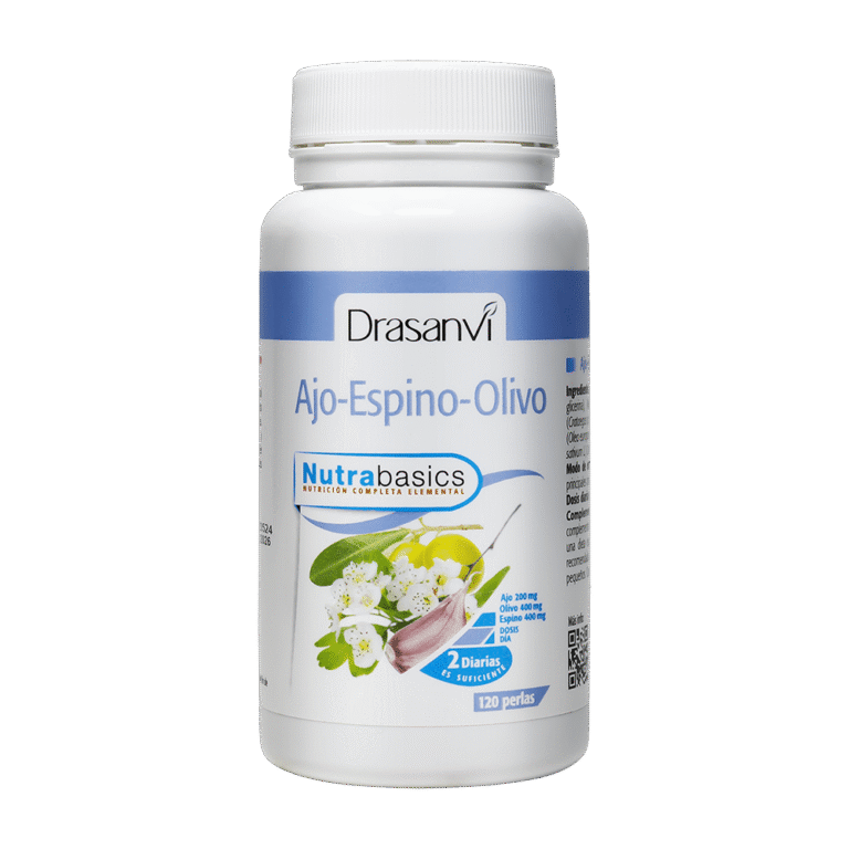 Ajo Espino Olivo 500 mg Bote 120 Perlas Nutrabasics Drasanvi