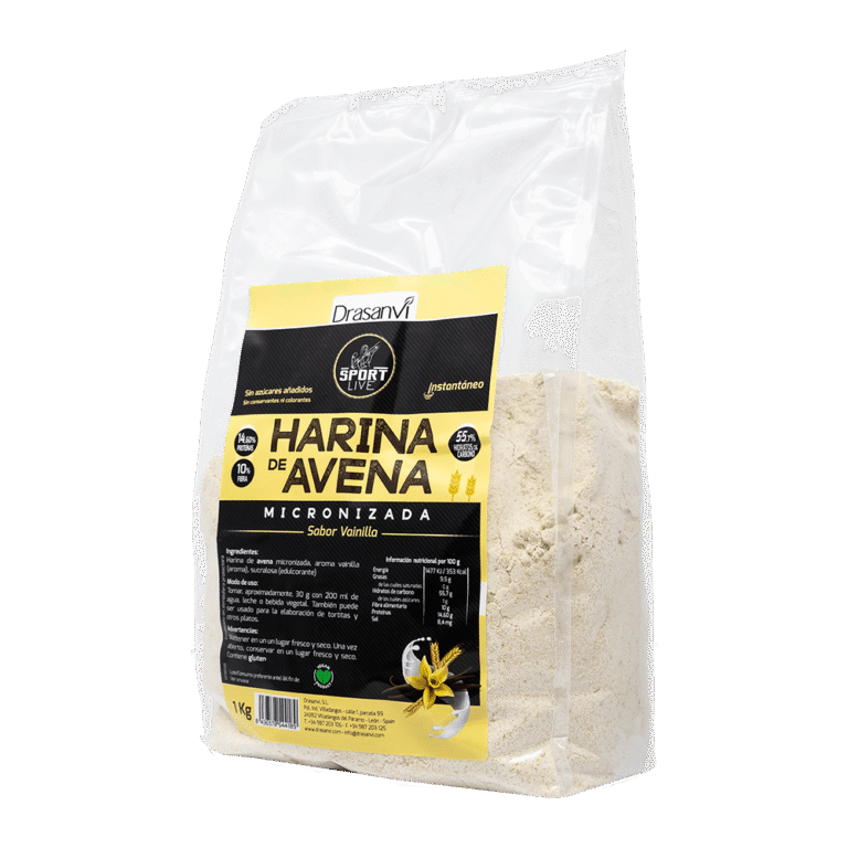 Harina de Avena Sabor Vainilla 1 Kg Sport Live Drasanvi
