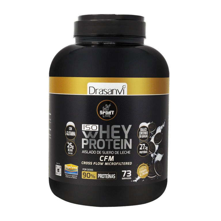Whey Protein Aislado Sabor Cookies & Cream 2,2 kg Sport Live Drasanvi