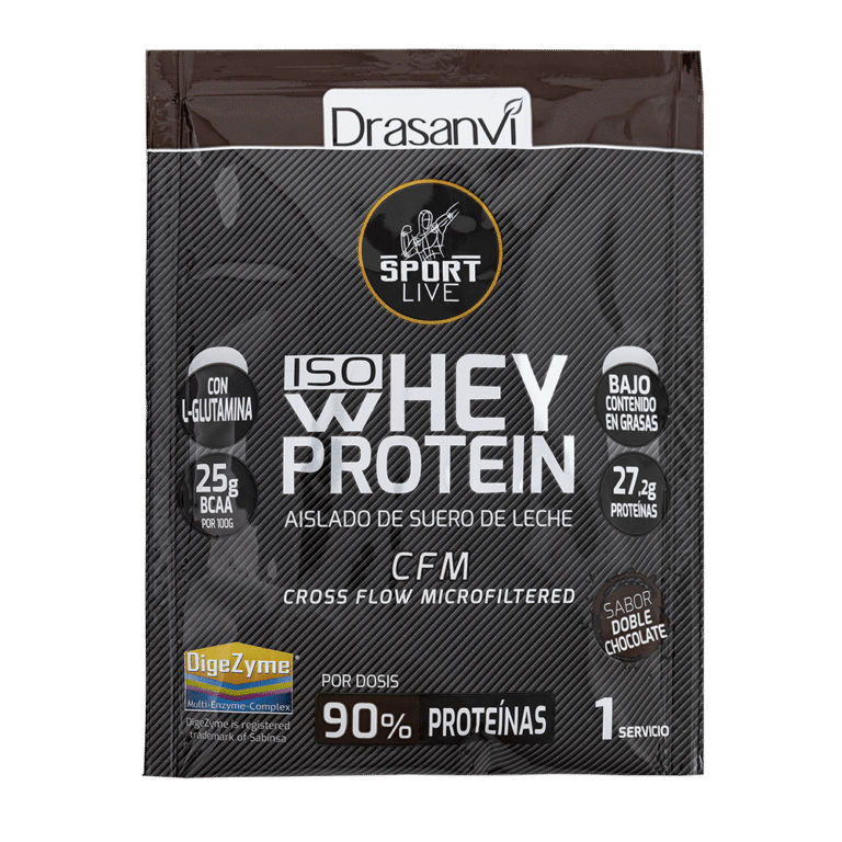 Monodosis Whey Protein Aislado Sabor Doble Chocolate 30 g Sport Live Drasanvi