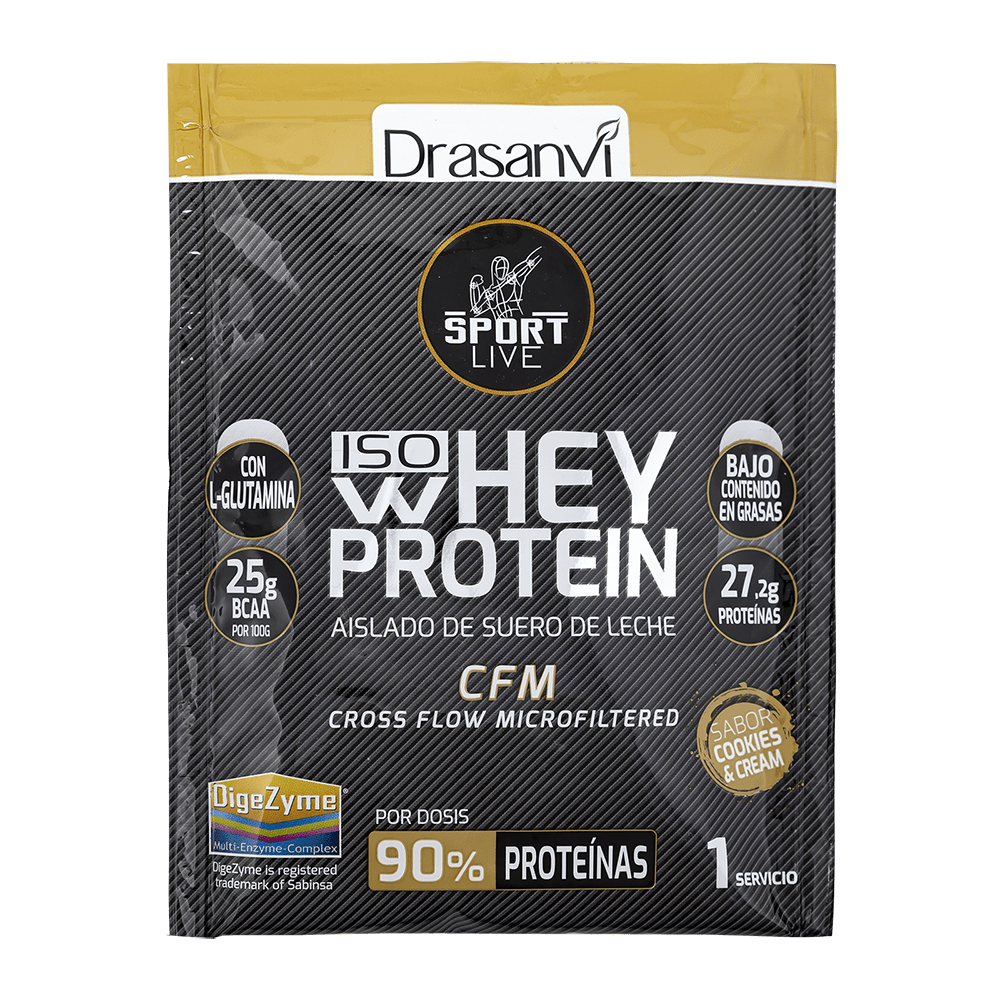 Monodosis Whey Protein Aislado Cookies & Cream 30g Sport Live Drasanvi