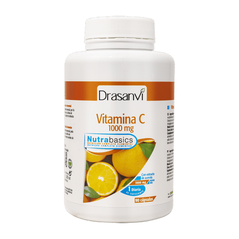 Vitamina C 1000 mg 90 cápsulas Nutrabasicos