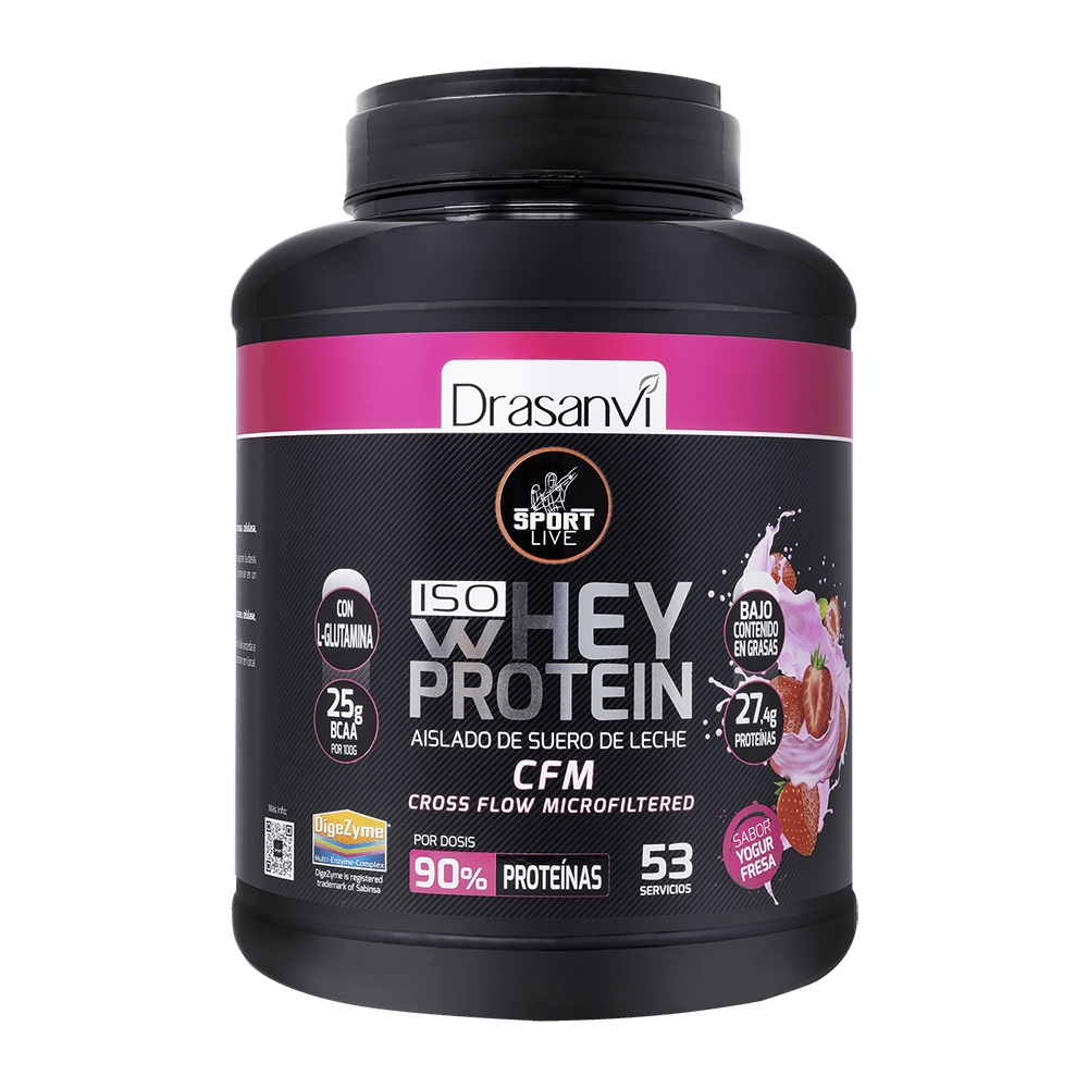 Whey Protein Aislado Sabor Yogur Fresa 1,6 Kg Sport Live Drasanvi