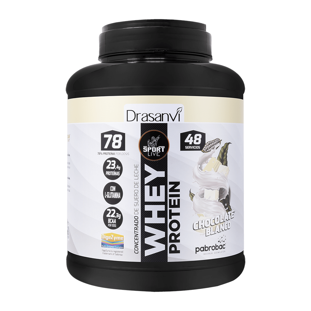 Whey Protein Concentrada Chocolate Blanco de 1,45 kg Sport Live