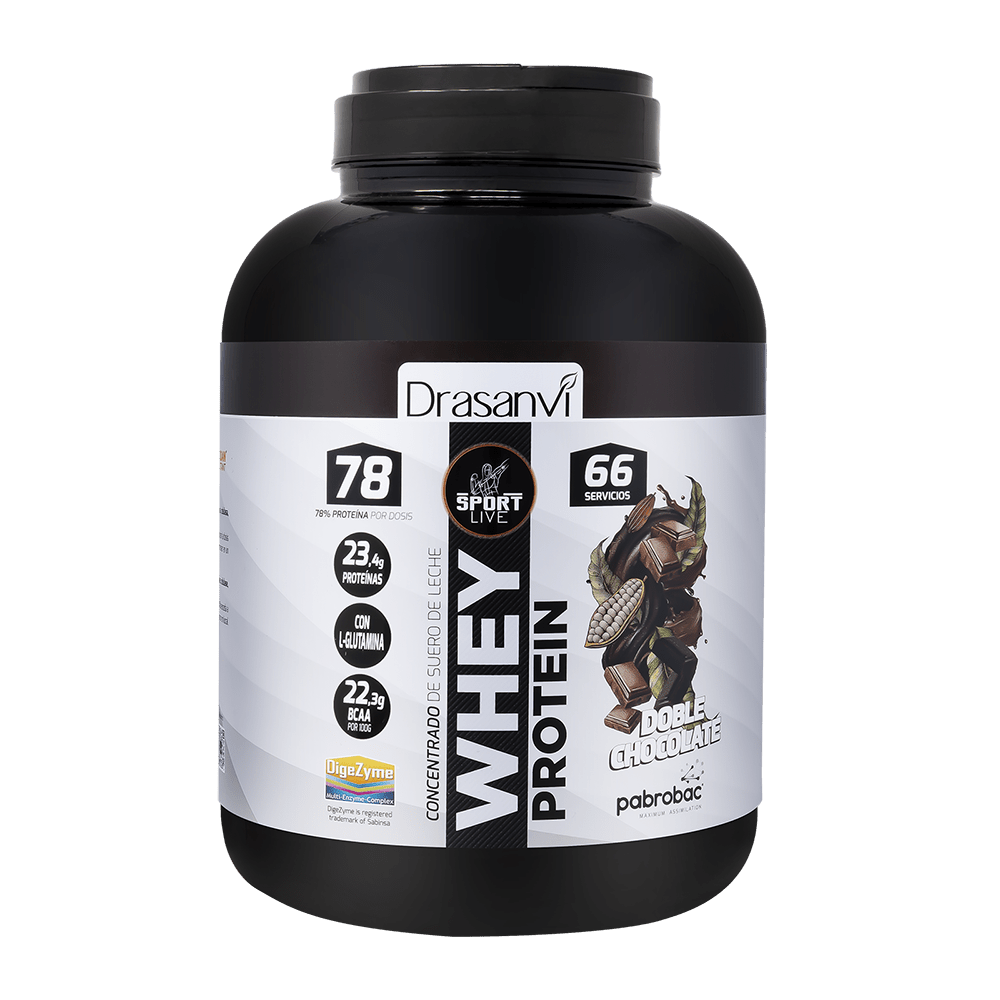 Whey Protein Concentrada Doble Chocolate de 2 kg Sport Live