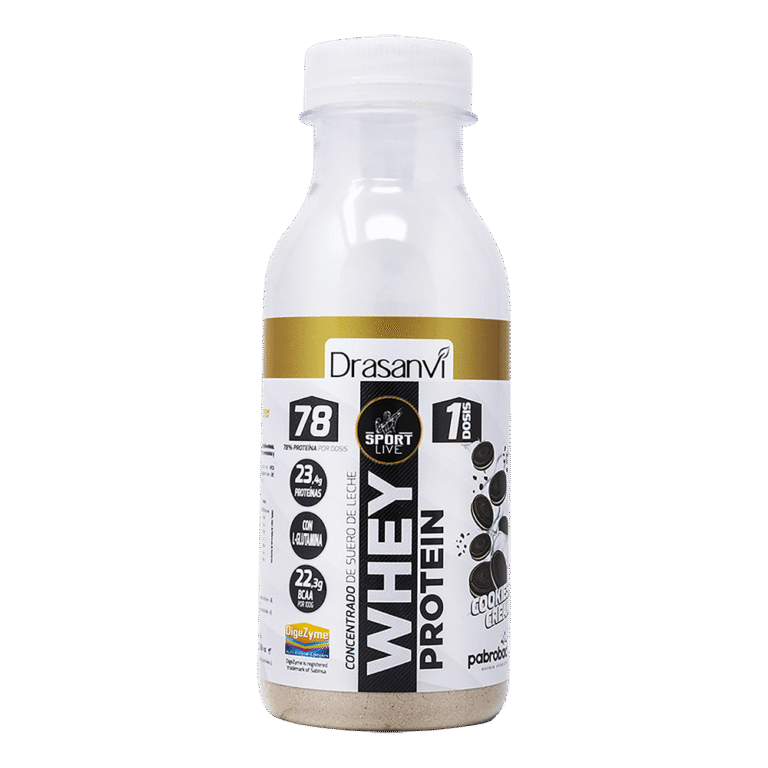 Botella monodosis Whey protein concentrado Cookies & Cream 30 g