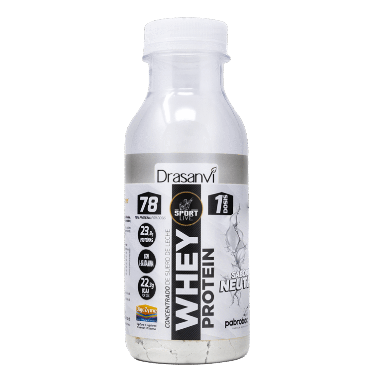 Botella monodosis whey protein concentrada neutra 30 g