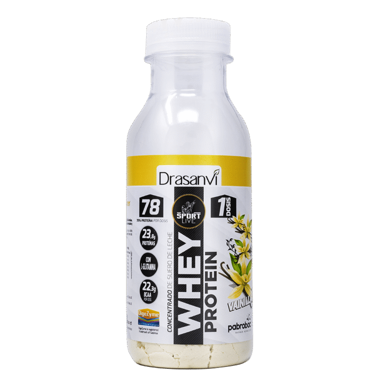 Botella monodosis whey protein concentrado vainilla 30 g