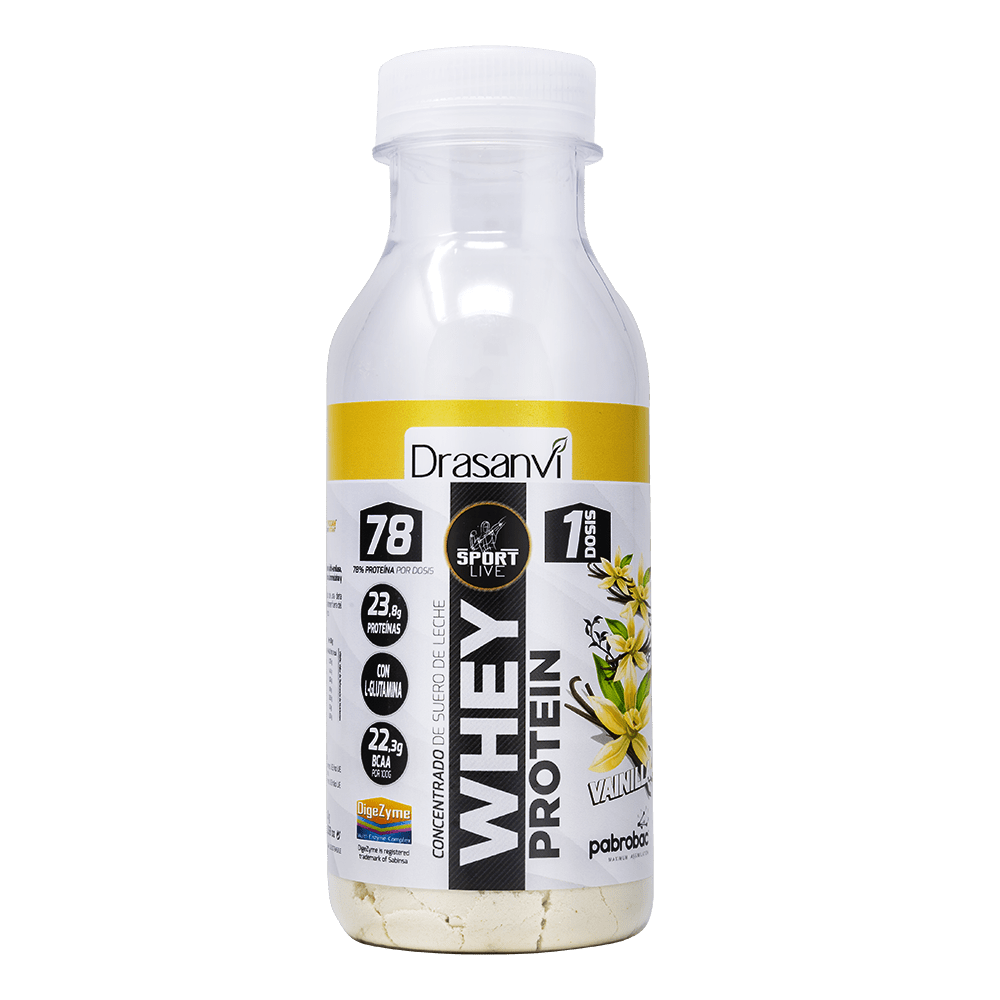 Botella monodosis whey protein concentrado vainilla 30 g