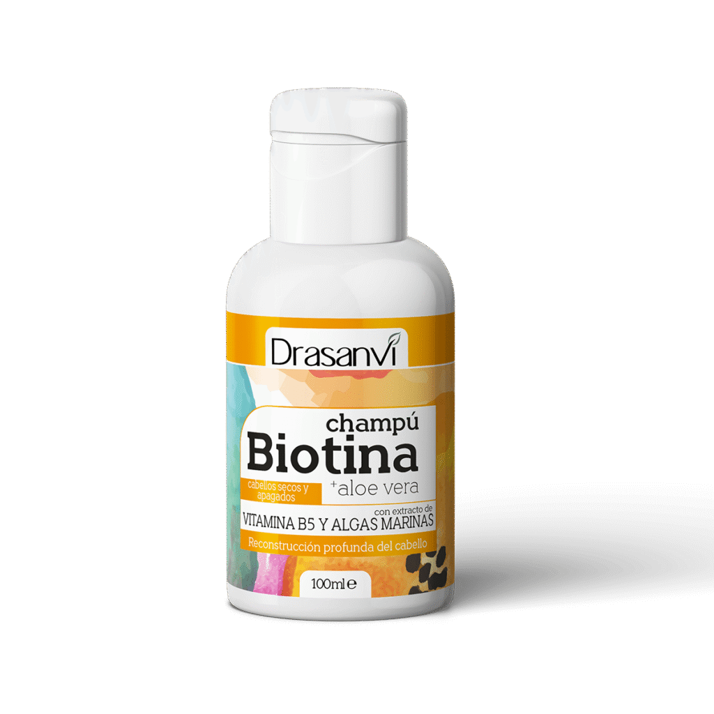 Champú Biotina y Aloe Vera Cabello Seco y Apagado 100 ml Drasanvi